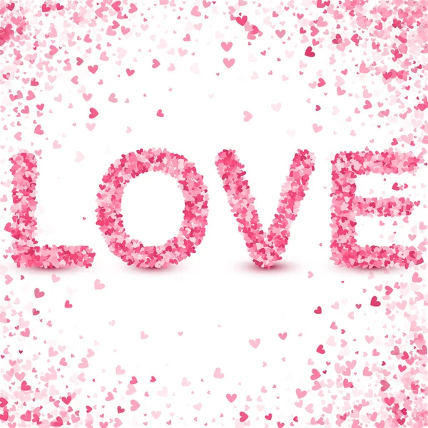 Happy valentines day concept. Heart vector pink confetti splash. — Stock Vector