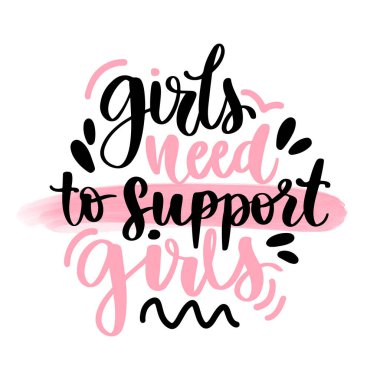 Feminist vektör yazıtları. Kadın motivasyon cümlesi, alıntı ya da söylem.