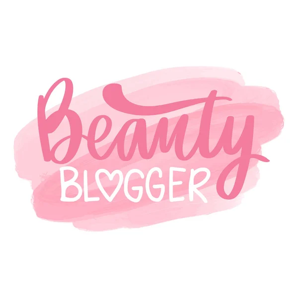 Beauty blogger - Vector hand drawn lettering phrase. — Stock Vector