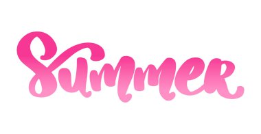 Yaz vektörü harfleri. Beyaz arkaplanda yaz kaligrafisi.