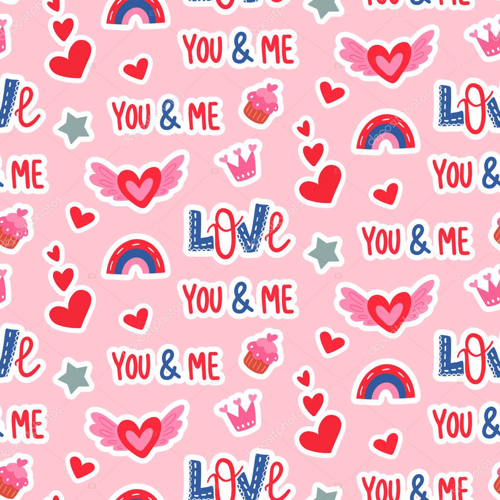 Happy Valentines day background or wrapping paper.