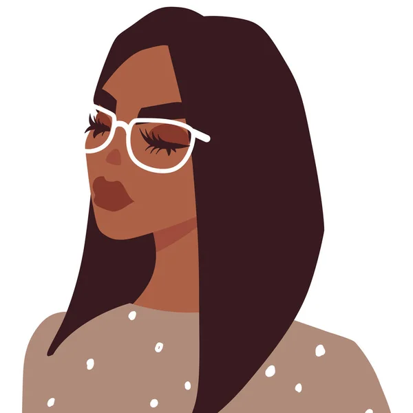 Linda chica vector avatar icono. Retrato de dama bonita . — Vector de stock