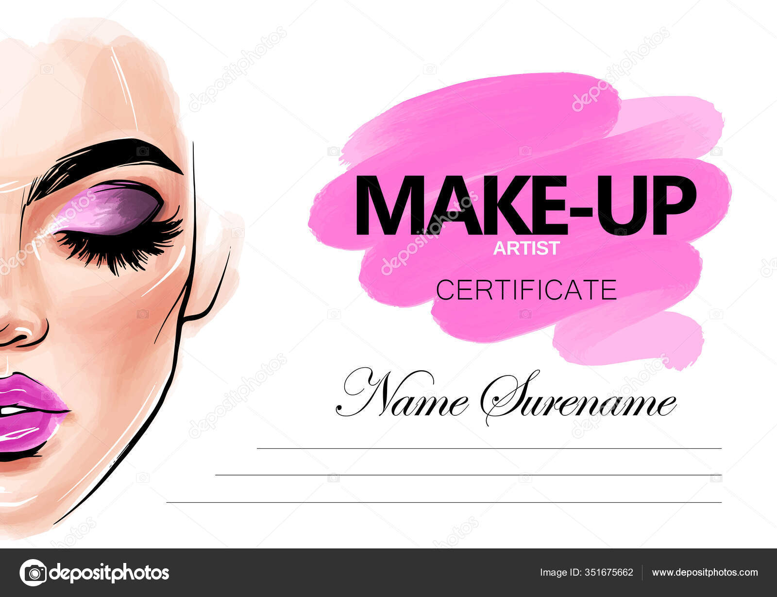 Certificado de maquillaje imágenes stock de vectorial | Depositphotos