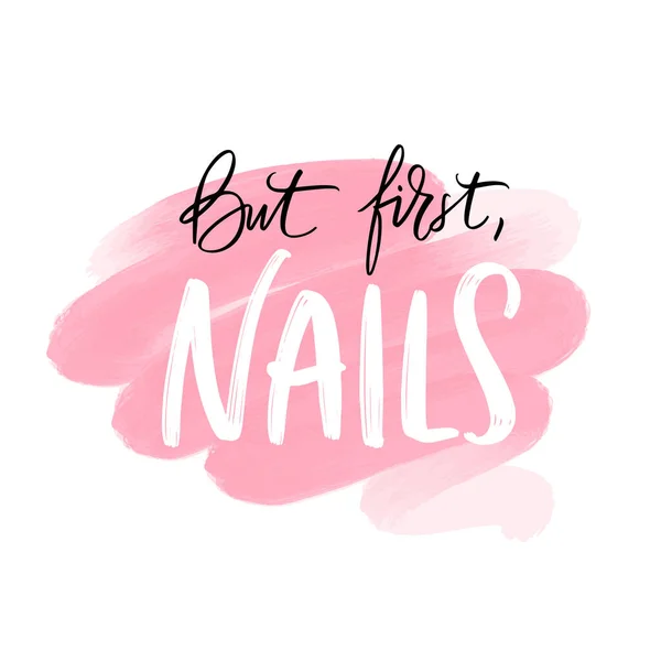 Inspiration quotes about nail and manicure. Vector Handwritten lettering.  Pink colors with glitter. For nail bars, beauty salons, manicurist,  printing production, social media. Isolated. 5949198 Vector Art at Vecteezy