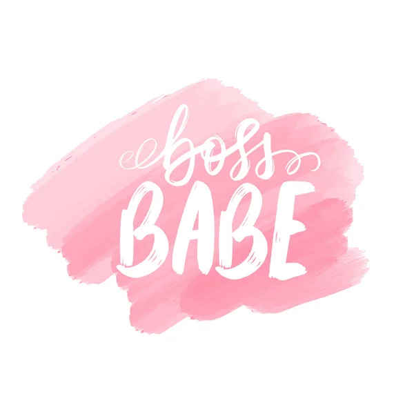 Boss Babe Vector Poster. Pinselkalligrafie. Feminismus-Slogan mit handschriftlichem Schriftzug. — Stockvektor