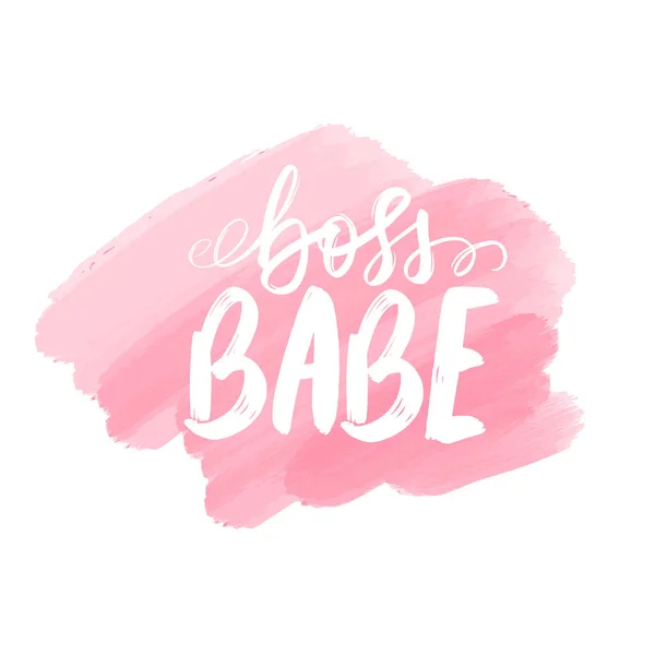 Poster Boss Babe Vector. Kaligrafi kuas. Slogan feminisme dengan huruf Handwritting . - Stok Vektor