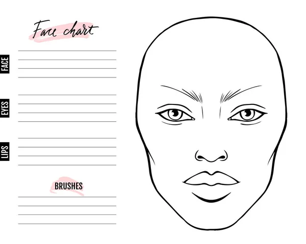 Face Chart Blank Makeup Artist Vector
