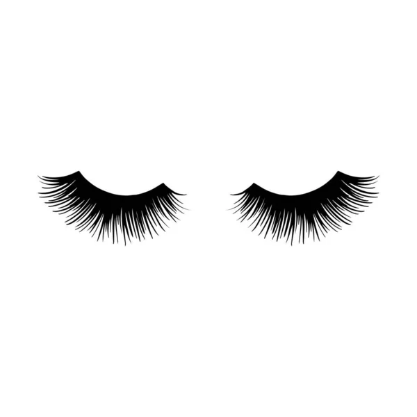 Longue illustration vectorielle des cils noirs. Beaux cils isolés sur blanc — Image vectorielle