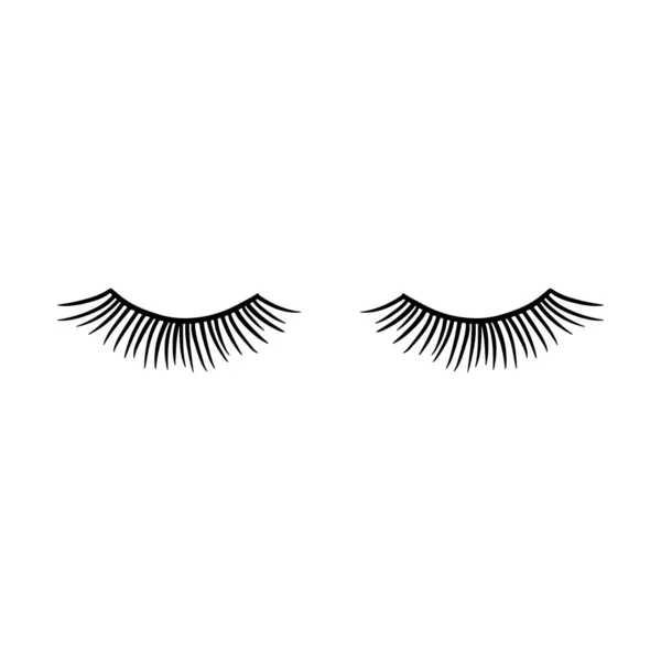 Long black lashes vector illustration. Beautiful Eyelashes isolated on white — Stock Vector