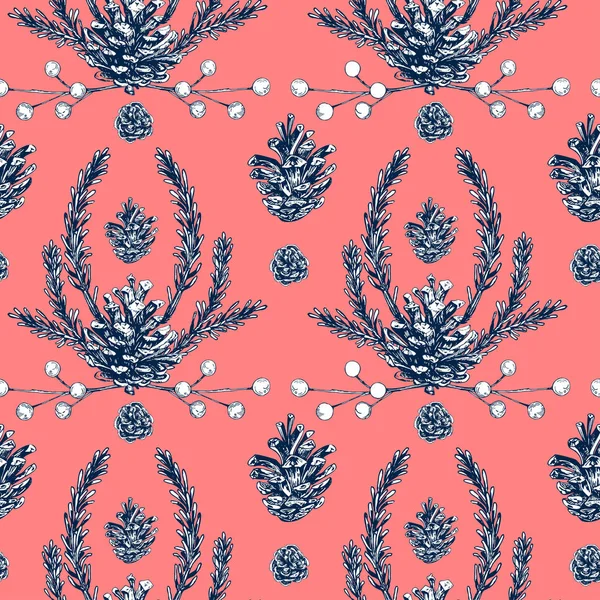 Naadloze patroon van Pinecone — Stockvector