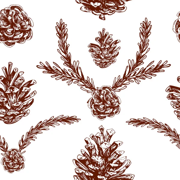 Naadloze patroon van Pinecone — Stockvector