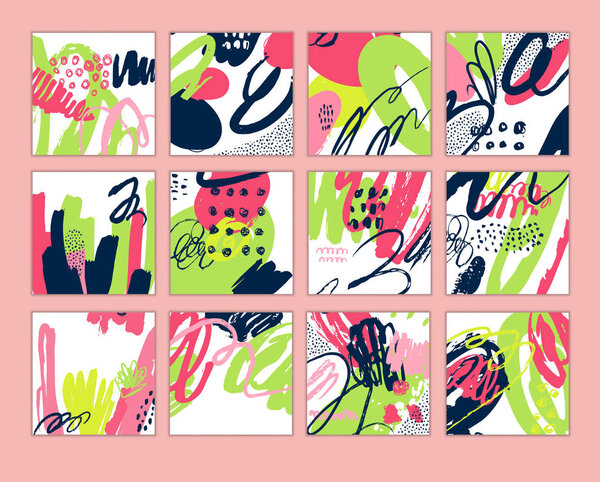 watercolor abstract background set