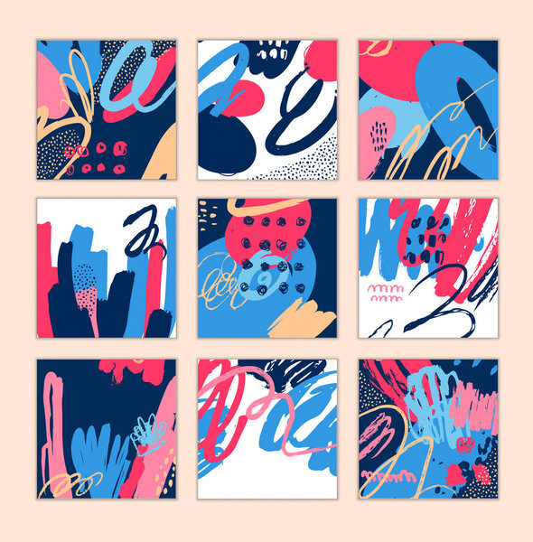 watercolor abstract background set