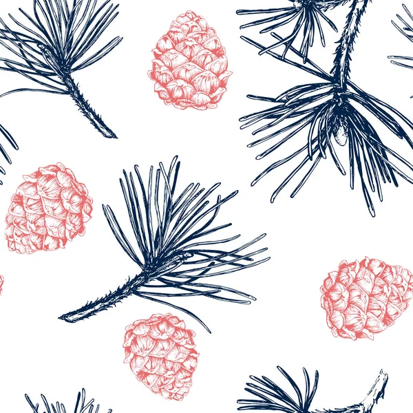 Naadloze patroon van Pinecone — Stockvector