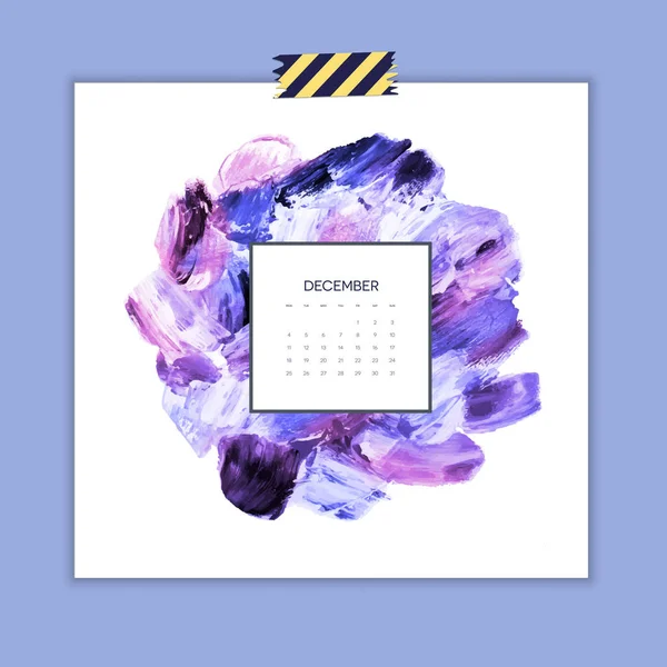 Kalender 2017 mit Acryl-Texturen — Stockvektor