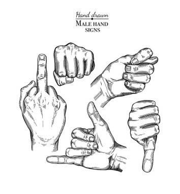 Bir dizi el hareketi.