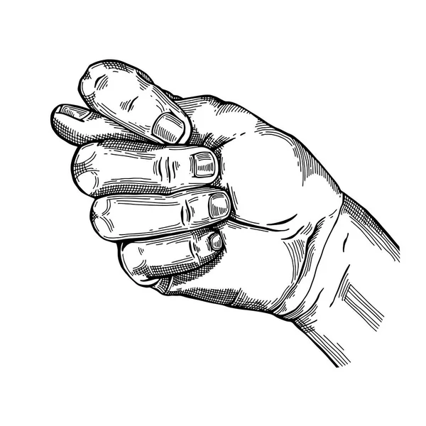 Bosquejo de gesto de mano — Vector de stock