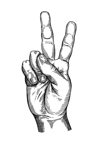 Hand gesture sketch — Stock Vector