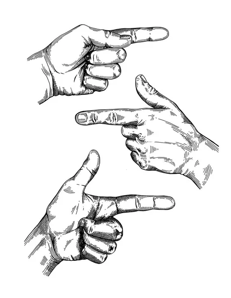 Hand gesture sketch — Stock Vector