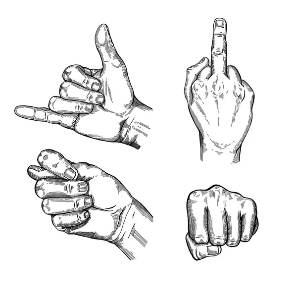 Set of hand gestures — Stock Vector