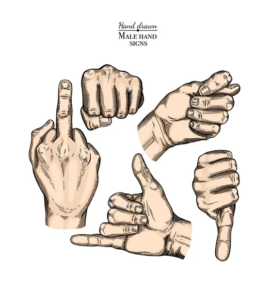 Zbiór gestów dłoni — Wektor stockowy
