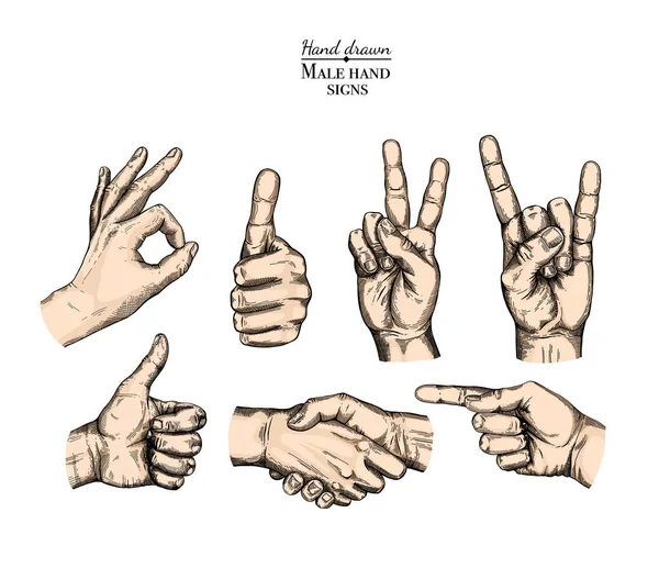 Набор жестов руками — стоковый вектор