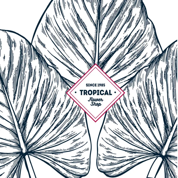 Tropiska blad bakgrund — Stock vektor