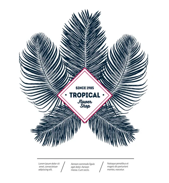 Diseño de hojas tropicales — Vector de stock