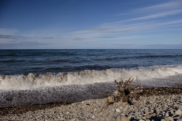 Ondas em Spey Bay Escócia — Fotografia de Stock