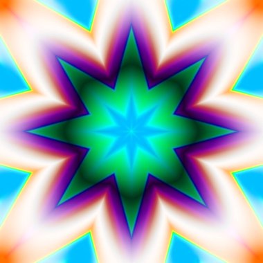 Turkuaz ve mor yıldız fraktal