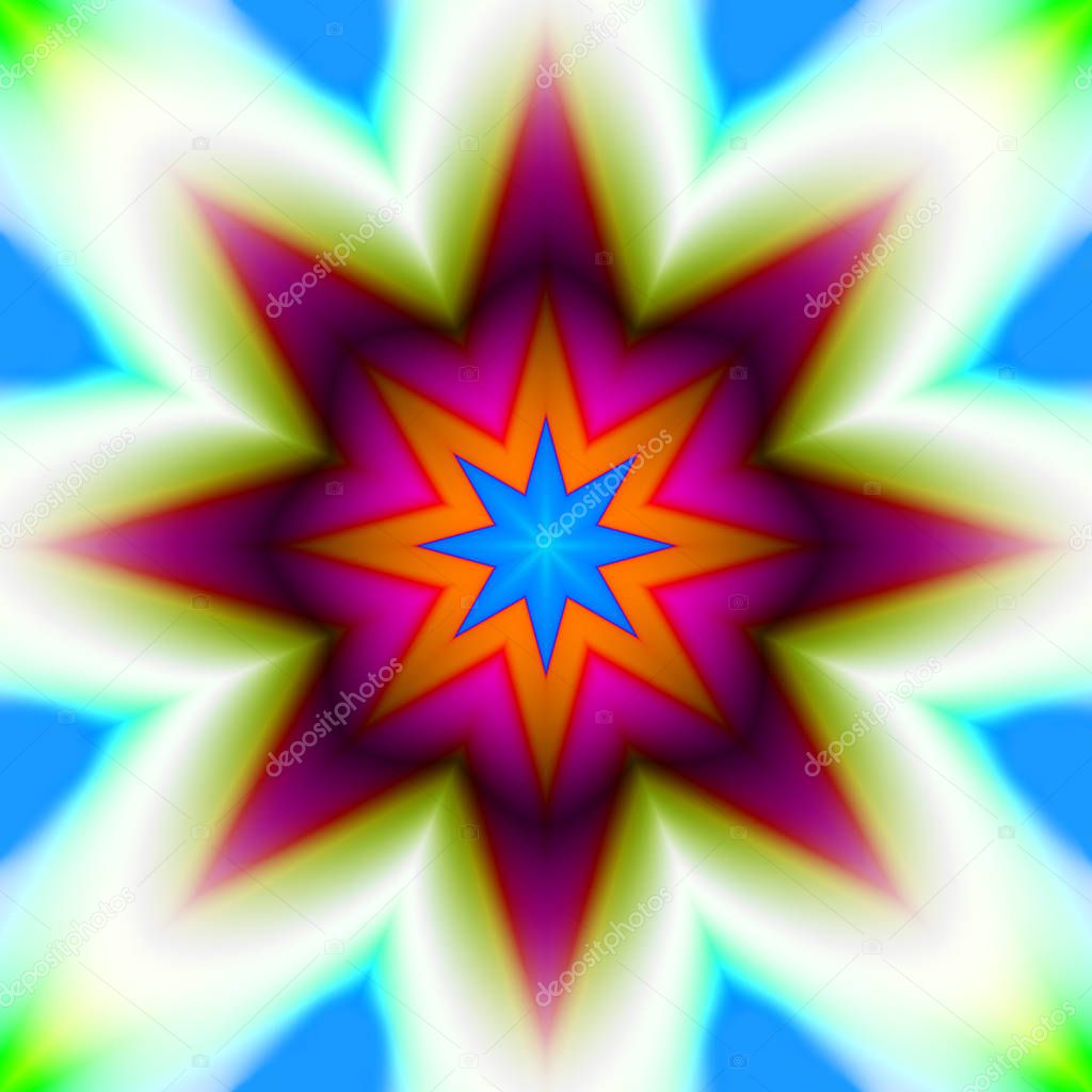 Purple and turquoise star fractal