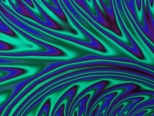 Turquoise purple and blue flowing fractal — Stock Photo, Image