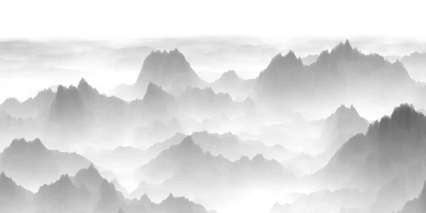 Chinese Inkt Landschap Achtergrond — Stockfoto