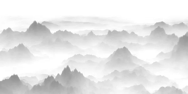 Китайский Пейзаж Чернил — стоковое фото