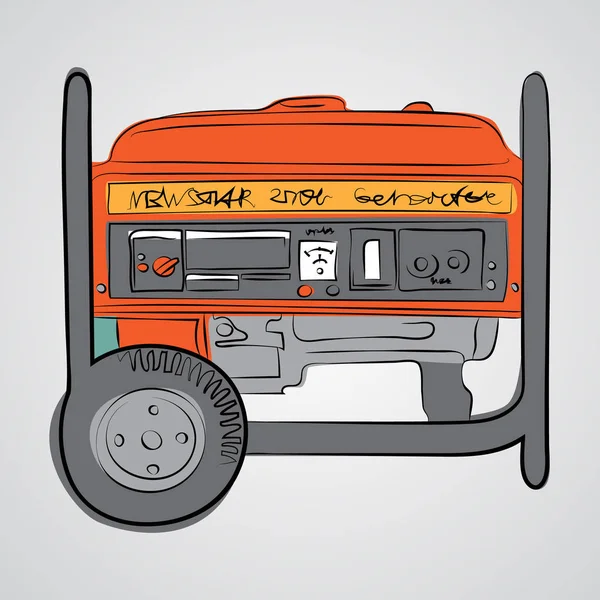 Diesel generator schetsen stijl — Stockvector