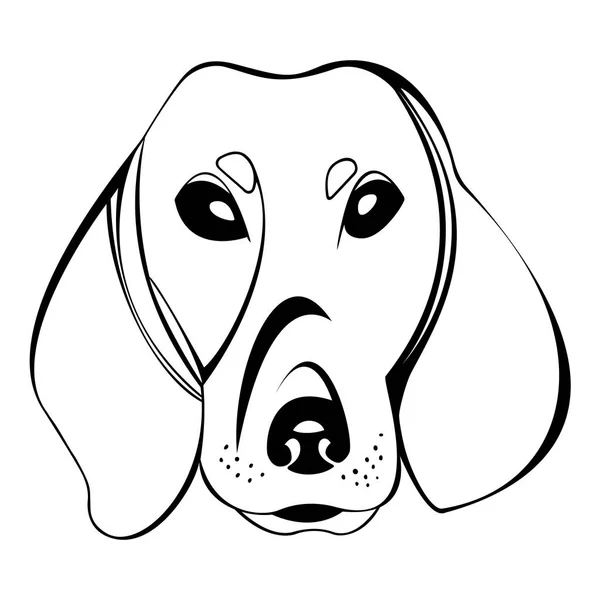 Tacskó kutya fejét logó — Stock Vector