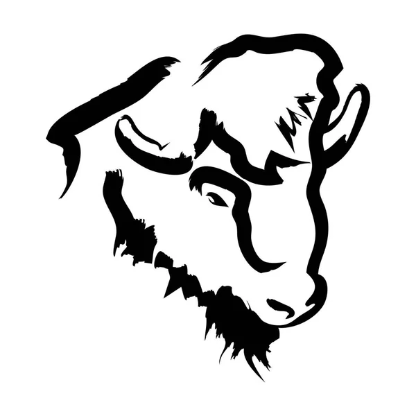 Büffelkopf-Logo — Stockvektor