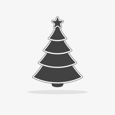 Noel ağacı simgesini düz vektör