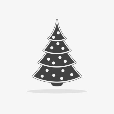 Noel ağacı simgesini düz vektör