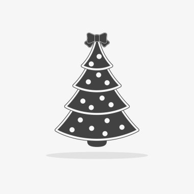 Noel ağacı simgesini düz vektör