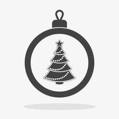 Kar tanesi simge düz vektör Noel top