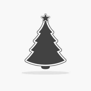 Noel ağacı simgesini düz vektör
