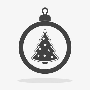 Kar tanesi simge düz vektör Noel top