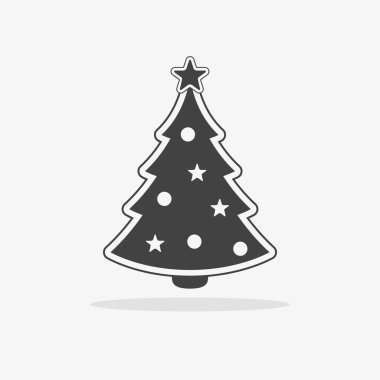 Noel ağacı simgesini düz vektör