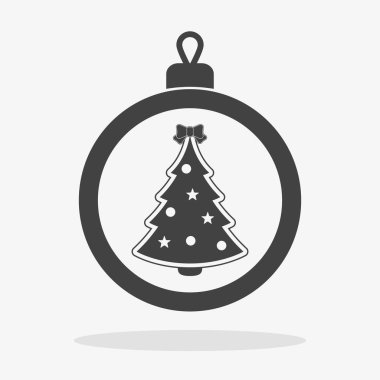 Kar tanesi simge düz vektör Noel top