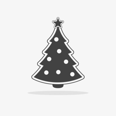 Noel ağacı simgesini düz vektör
