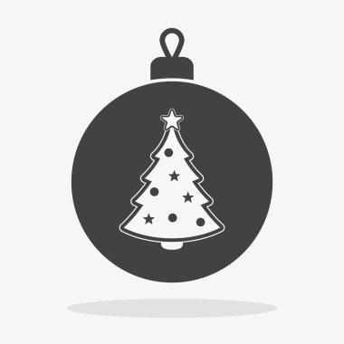 Kar tanesi simge düz vektör Noel top