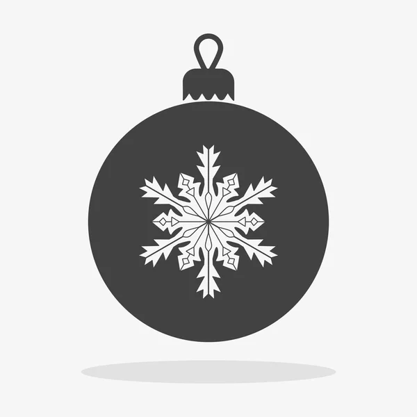 Bola de Navidad con copo de nieve Icono vector plano — Archivo Imágenes Vectoriales