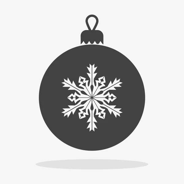 Kerst bal met sneeuwvlok pictogram platte vector — Stockvector