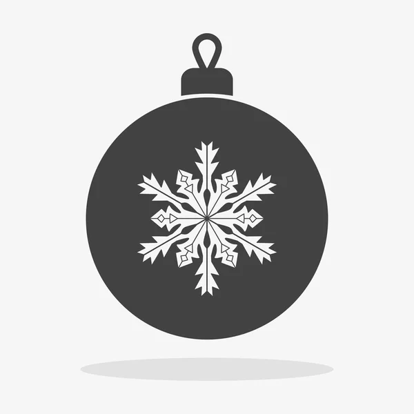 雪の結晶アイコン フラット ベクトルでクリスマス ボール — ストックベクタ